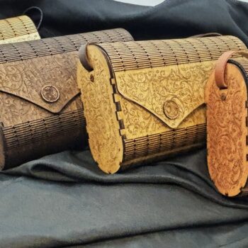 Laser-Engraved Wooden Handbags