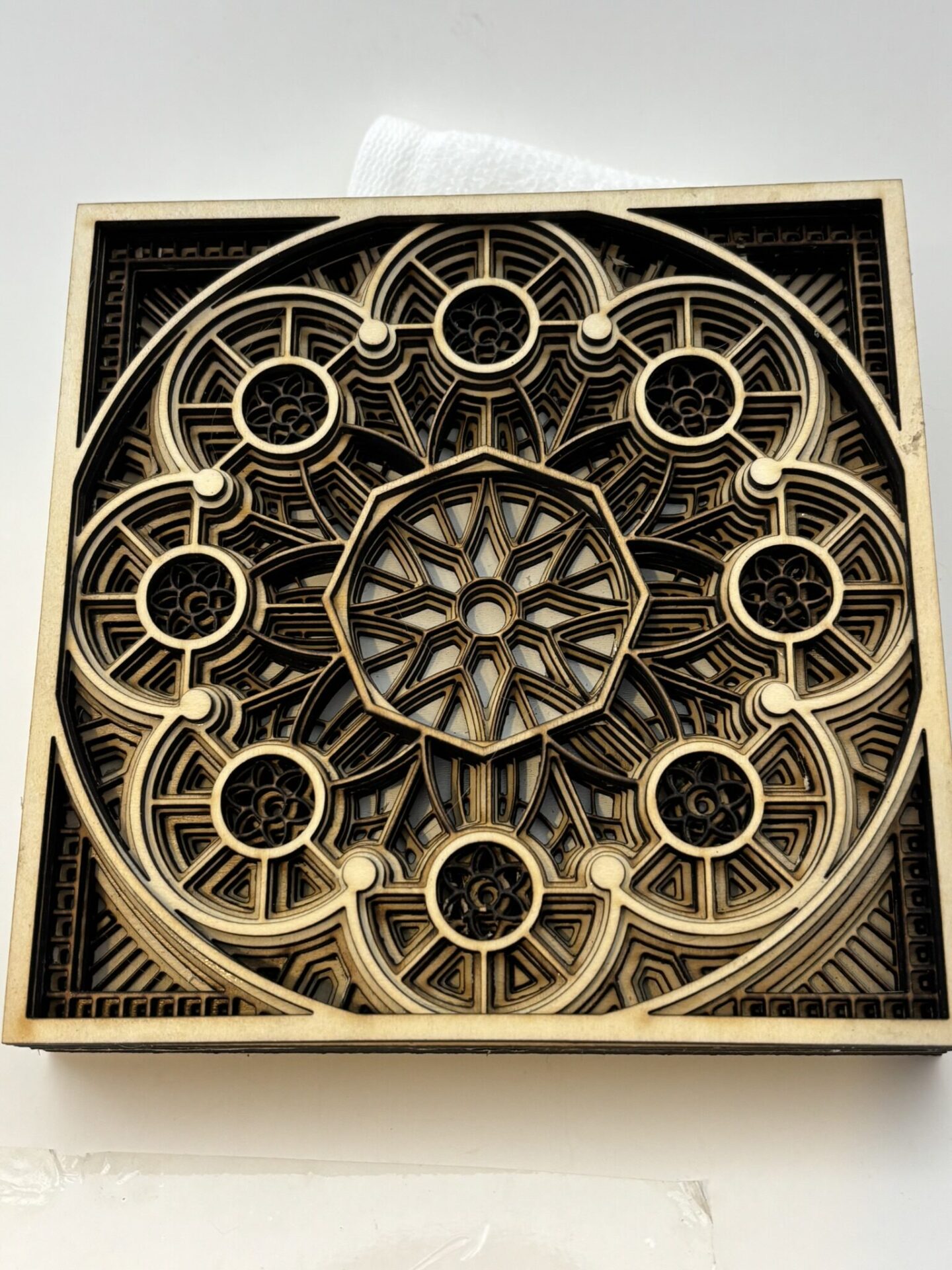 multi-layered laser cut mandala